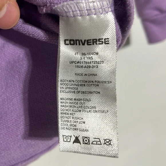 Converse All Star Girls Graphic Sweatshirt Size 4T - Picture 4 of 6